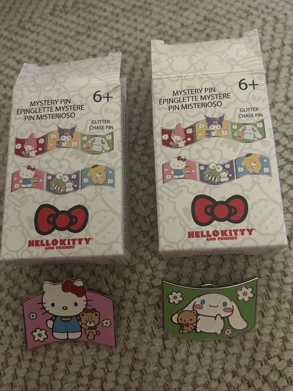Sanrio Hello Kitty & Friends Color Block Enamel Pins -Hello Kitty & Cinnamoroll